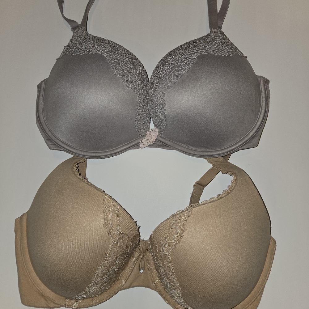 Victoria's Secret Lacy Gray and Tan Bras